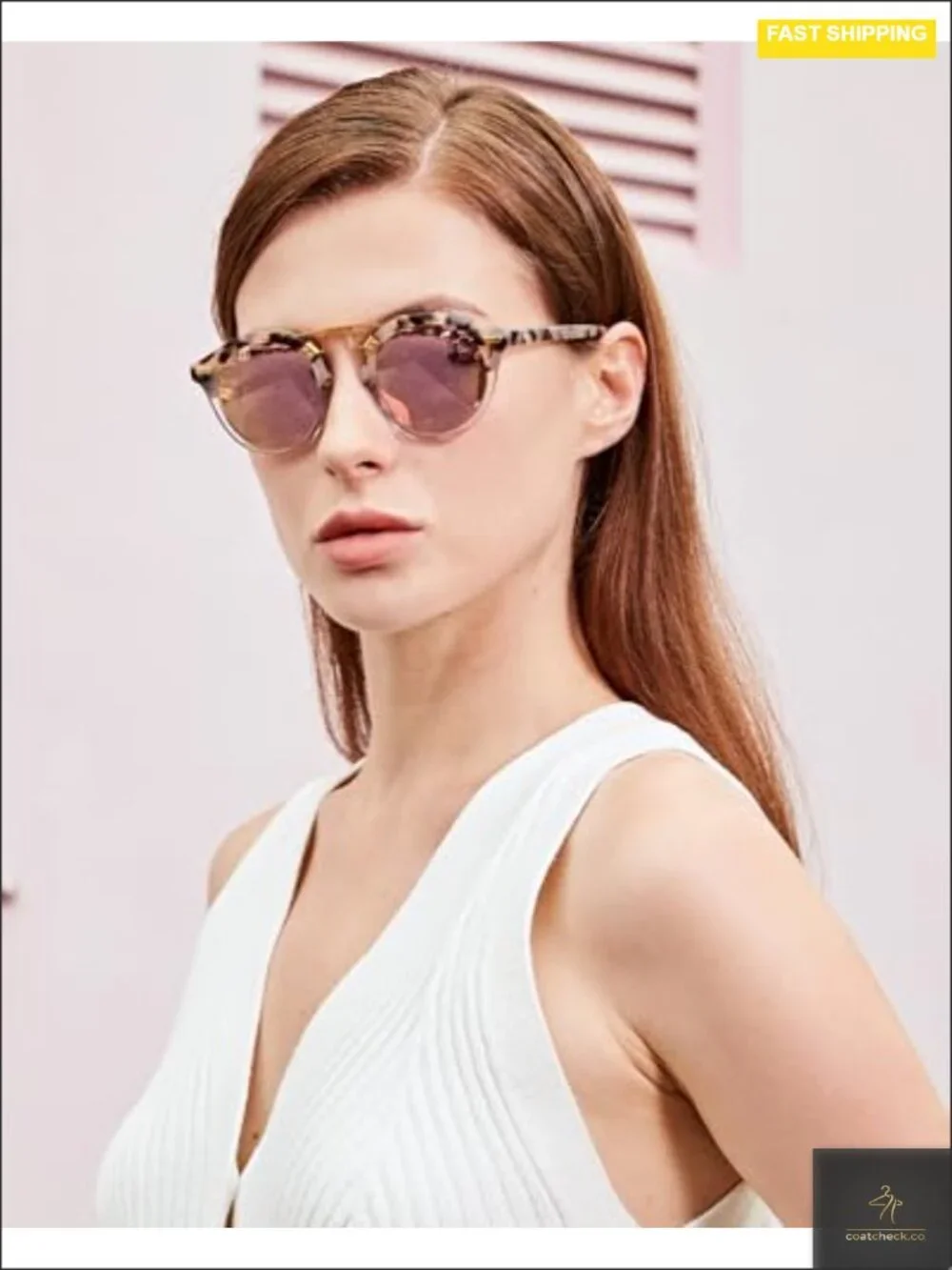 Polarized Acetate Round Sunglasses UV Protection Womens